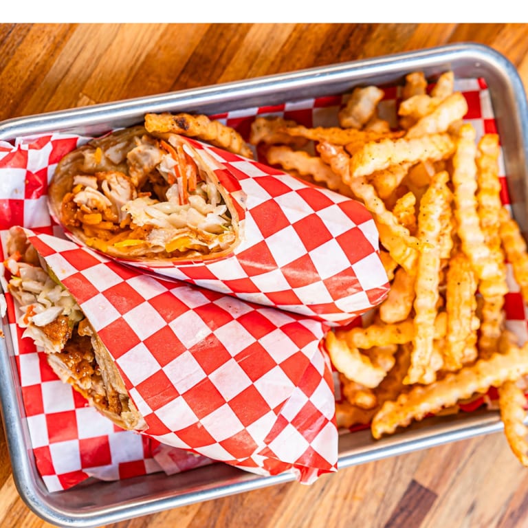 Delicious Brunch Options: Chicken & Waffles, Seafood, Wraps